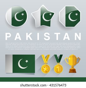 Glossy National Buttons and Badges : Vector Illustration