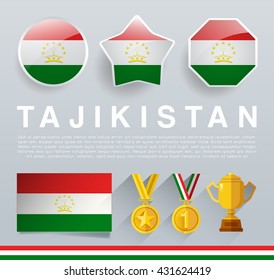 Glossy National Buttons and Badges : Vector Illustration