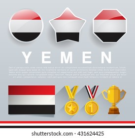 Glossy National Buttons and Badges : Vector Illustration