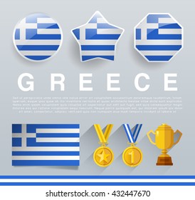 Glossy National Buttons and Badges : Vector Illustration