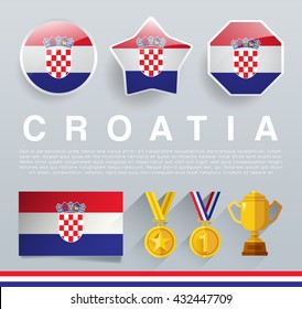 Glossy National Buttons and Badges : Vector Illustration
