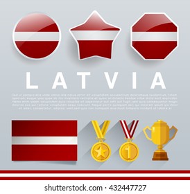 Glossy National Buttons and Badges : Vector Illustration