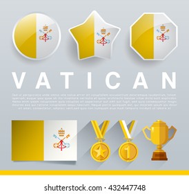 Glossy National Buttons and Badges : Vector Illustration
