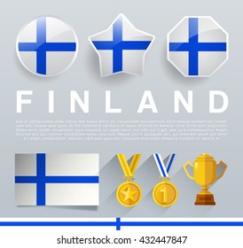 Glossy National Buttons and Badges : Vector Illustration