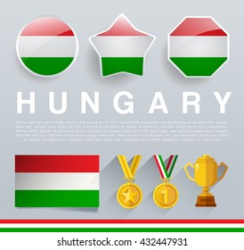Glossy National Buttons and Badges : Vector Illustration