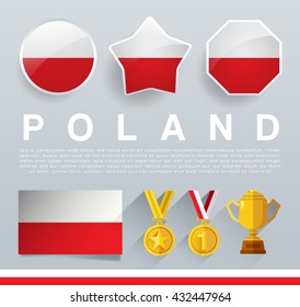 Glossy National Buttons and Badges : Vector Illustration