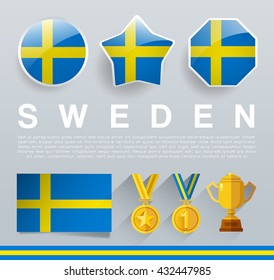 Glossy National Buttons and Badges : Vector Illustration