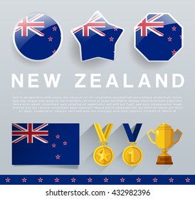 Glossy National Buttons and Badges : Vector Illustration