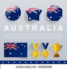 Glossy National Buttons and Badges : Vector Illustration