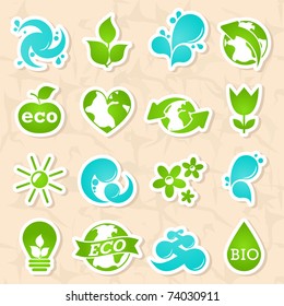 Glossy nature and water symbols