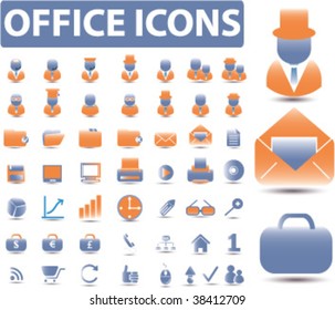 brillantes iconos de oficina. vector
