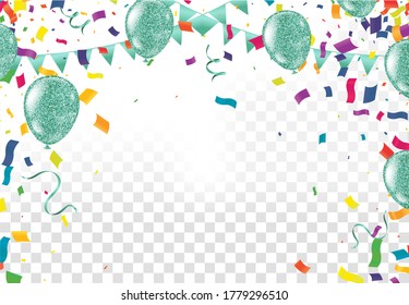 Glossy olive green Flying helium Balloons backdrop with blur effect. Wedding, Birthday and Anniversary Background.
