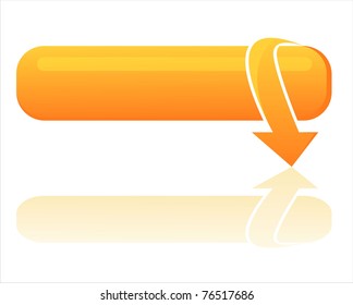 glossy orange banner with arrow