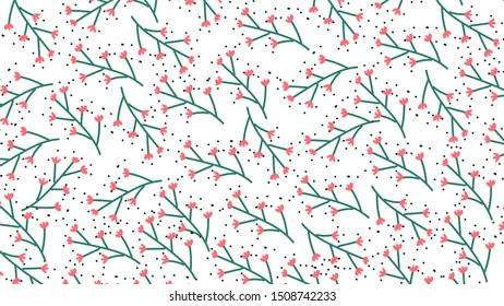 Glossy Orange Floral bud pattern  background
