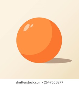 Glossy orange fruit vector illustration with simple design elements