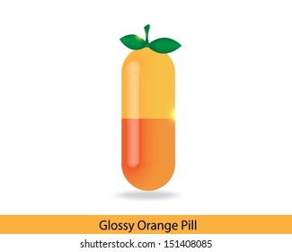 Glossy orange pill