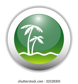 Glossy Palm Tree Sign Button