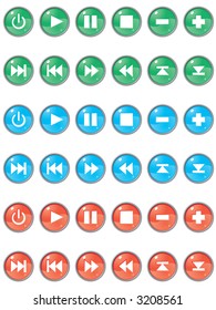 Glossy panel buttons. Different colors. Easy to edit color and size