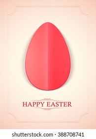 Glossy Paper Egg decorated Pamphlet, Banner or Flyer design for Happy Easter celebration.