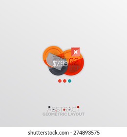 geometrisches abstraktes, glänzendes, abstraktes Infografisches Design, 3D-Formen mit hellen Kanten