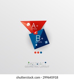 Diseño infográfico abstracto geométrico de estilo de papel brillante, formas 3d con bordes claros