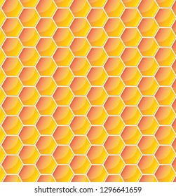 Glossy pattern with honeycomb. Vector illustration. Yellow honeycomb background