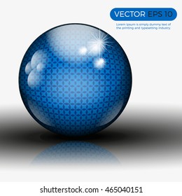 Glossy patterned blue ball illustration