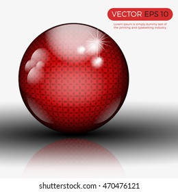 Glossy patterned red ball illustration