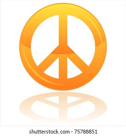 glossy peace symbol isolated on white