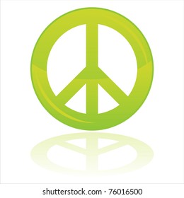 glossy peace symbol isolated on white