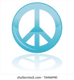 glossy peace symbol isolated on white