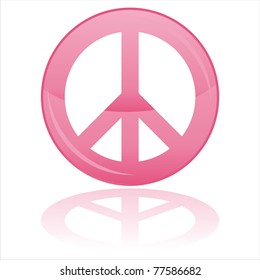 glossy peace symbol isolated on white