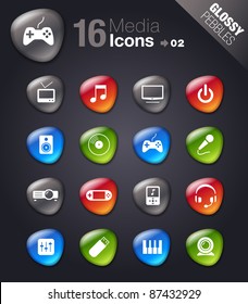 Glossy Pebbles - Media Icons