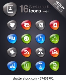 Glossy Pebbles - Social media icons
