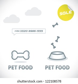 Glossy Pet Shop, Food Sign, Symbol, Button, Badge, Icon, Logo, Illustration For Family, Baby, Children, Teenager, People