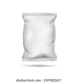 Glossy Pillow Bag Package For Food Snack. EPS10 Vector