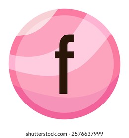 Glossy Pink Bubble Letter ‘f’ with Valentine’s Day-Inspired Gradient, Perfect for Romantic Posters, Holiday-Themed Typography, and Digital Art Projects