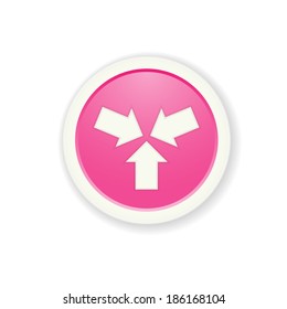 the glossy pink button with start up icon