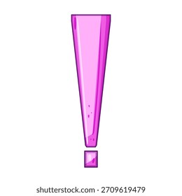Ponto de exclamação rosa brilhante que chama a atenção, simbolizando aviso, erro, importância, cuidado ou uma pergunta, destacando-se sobre um fundo branco limpo