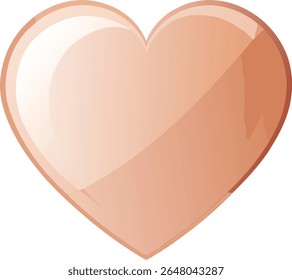 Um coração rosa brilhante com reflexos de luz é isolado no fundo branco