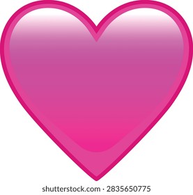 Glossy pink heart shape with reflective highlights