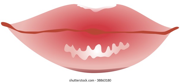 glossy pink lips