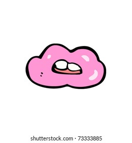 glossy pink lips cartoon