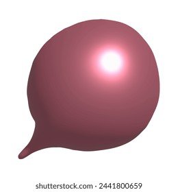 Glossy Pink Speech Bubble Render With 3D Effect and Soft Shadows