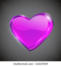 Glossy Pink Valentine Heart. EPS 10.