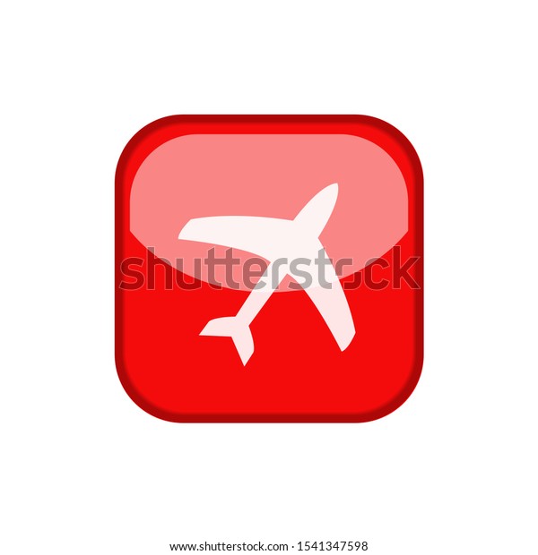 Glossy plane icon\
isolated on white background. shining plane button icon design.\
vector illustration EPS\
10