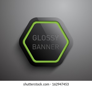Glossy plastic banner with shiny neon lights for business design, backgrounds, infographics, reports, number options, step presentation, websites or workflow layout. Clean and modern style 