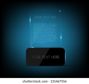 Glossy plastic banner template with shiny glass, clean and modern design for infographics business or presentations
