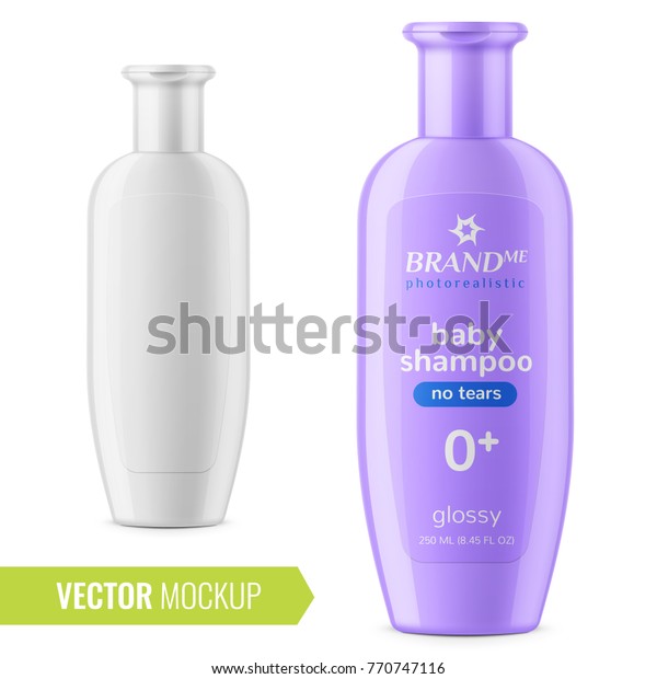 Download Glossy Plastic Bottle Baby Shampoo Shower Stock Vector Royalty Free 770747116