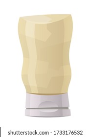 Glossy plastic bottle for white sauce dressing mayonnaise vector